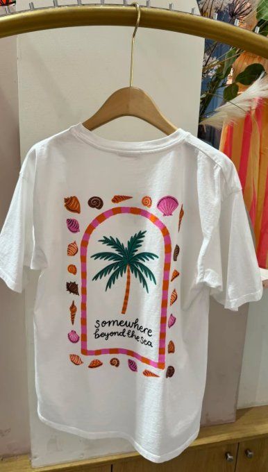 Tee shirt tendance palmier et coquillages 