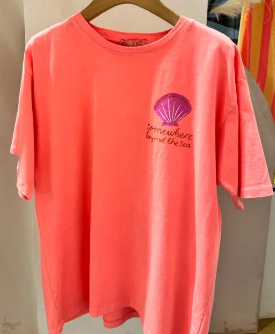 Tee shirt tendance palmier et coquillages 