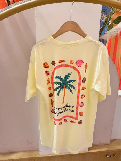 Tee shirt tendance palmier et coquillages 