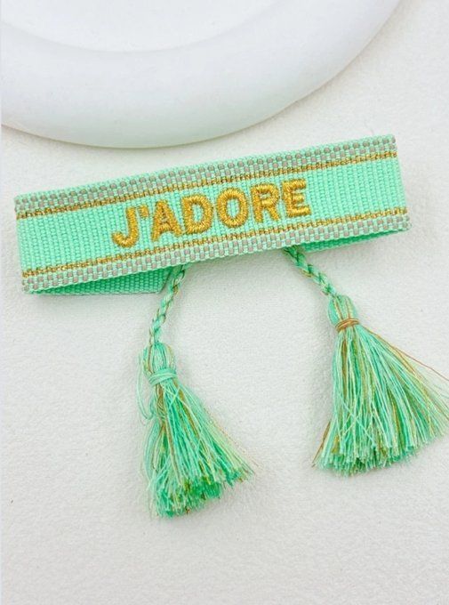 Bracelet j'adore en tissu tendance 11 modèles 