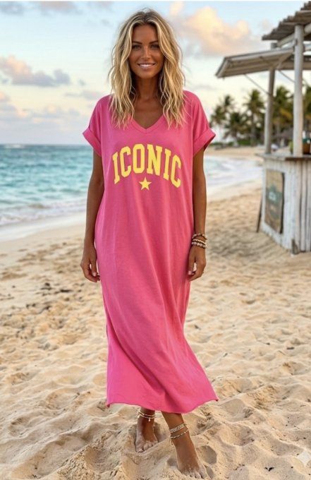 Robe longue inscription ICONIC 3 coloris 