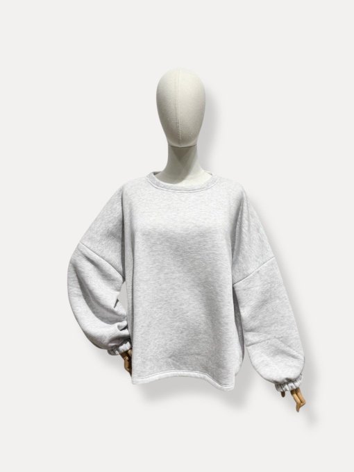Sweat gris  molleton inscription DOG MOM colorée 