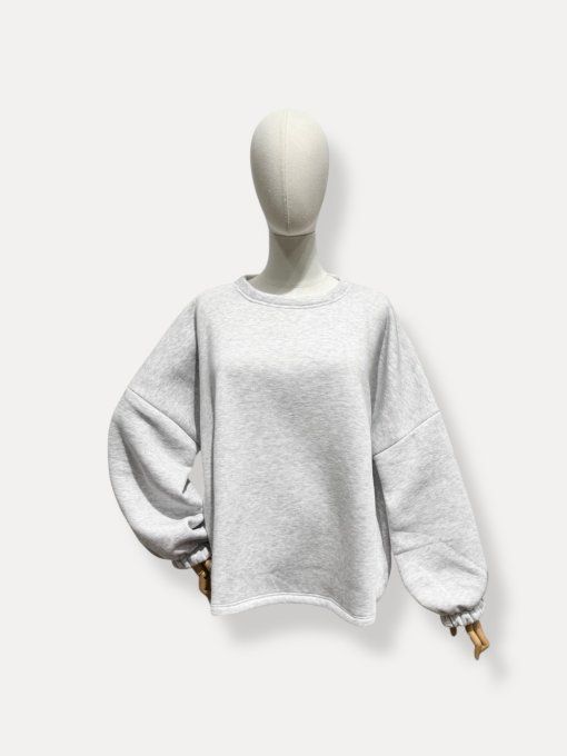 Sweat gris  molleton inscription GOOD VIBES colorée