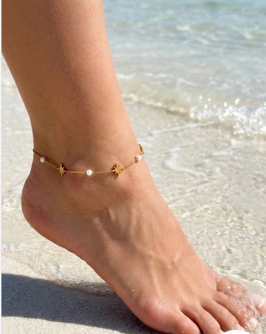 Bracelet de cheville étoiles