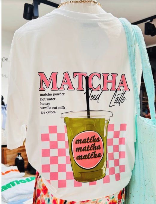 Tee shirt blanc Matcha tendance 