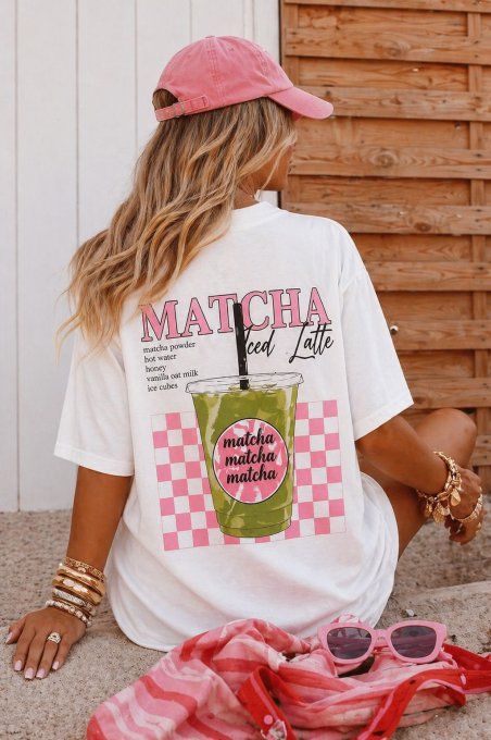 Tee shirt blanc Matcha tendance 