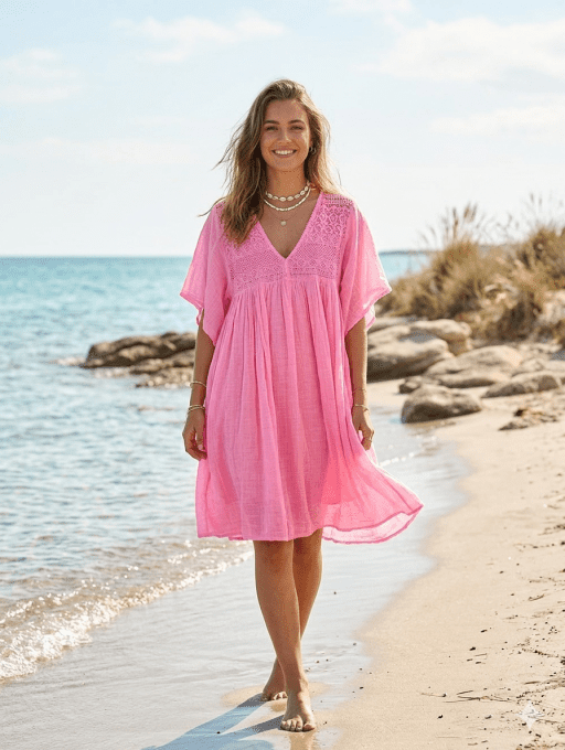 Belle robe en voile de coton 