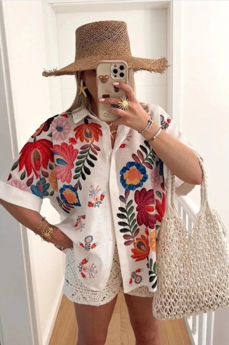 Chemise tendance imprimé floral 