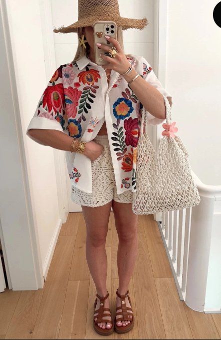 Chemise tendance imprimé floral 