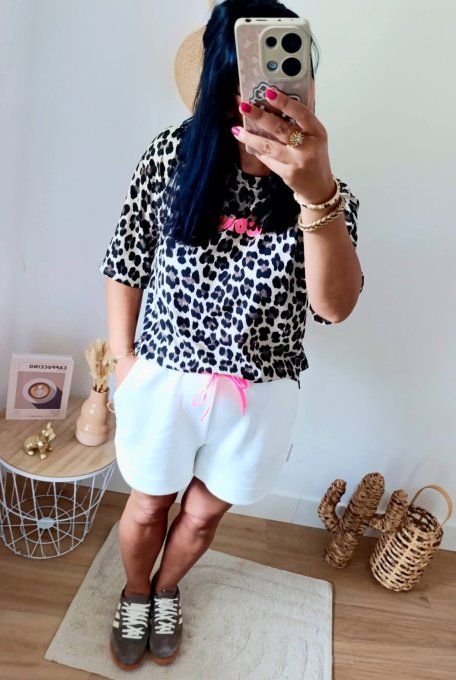 Short molleton rose ou blanc