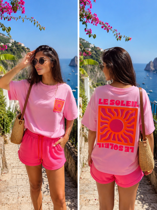 Top molleton inscription SOLEIL 3 coloris