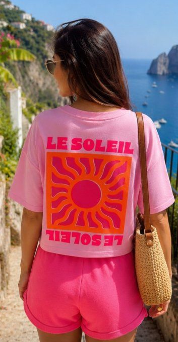 Top molleton inscription SOLEIL 3 coloris
