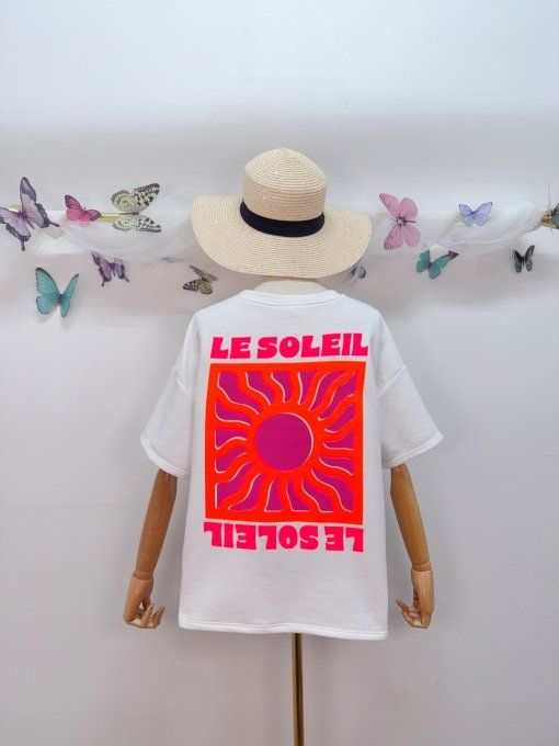 Top molleton inscription SOLEIL 3 coloris