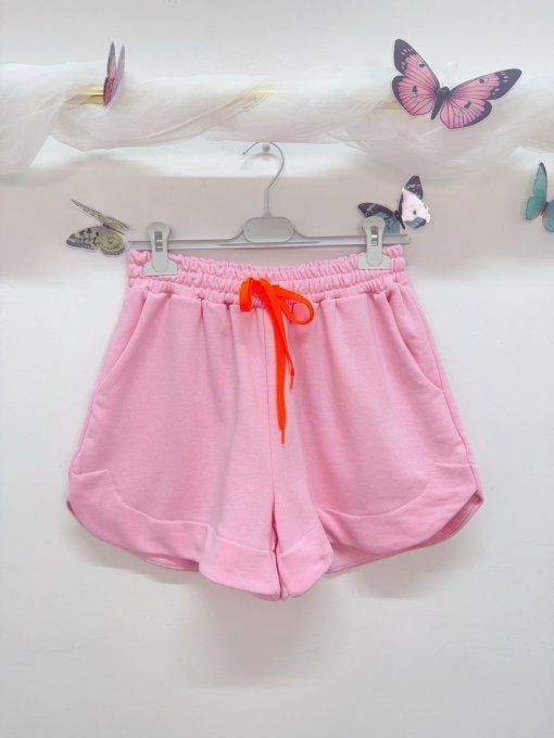 Short molleton rose , blanc ou fushia 