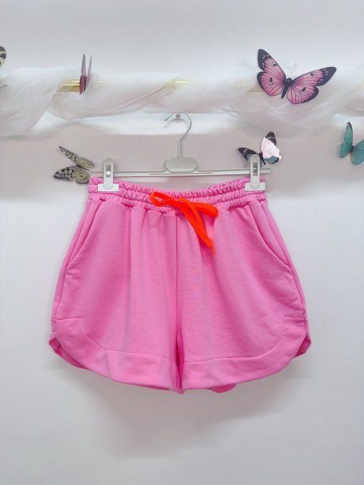 Short molleton rose , blanc ou fushia 