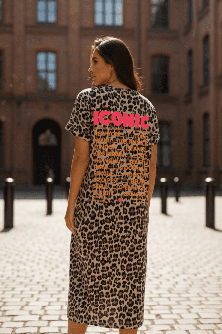 Belle robe longue Iconic imprimé léopard 2 coloris 