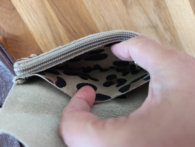 Porte monnaie rectangulaire en cuir véritable 