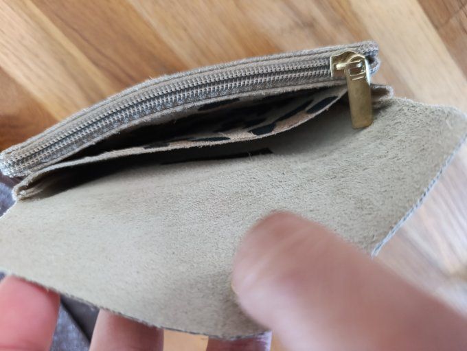Porte monnaie rectangulaire en cuir véritable 