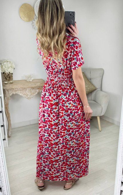 Robe magique fleurie avec manches taille unique 36 au 50 - Copie