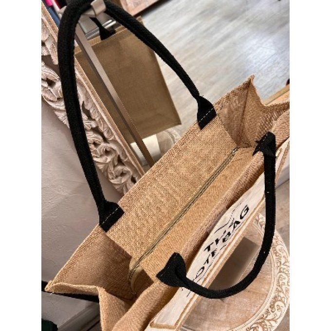 Sac Cabas en lin inscription " the tote bag "