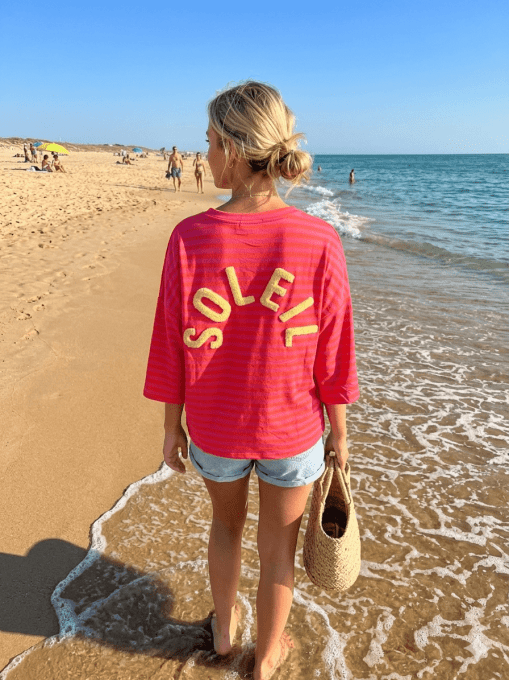 Sweat léger rayé tendance soleil