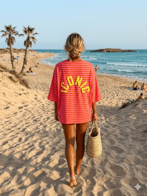 Sweat léger rayé tendance Iconic