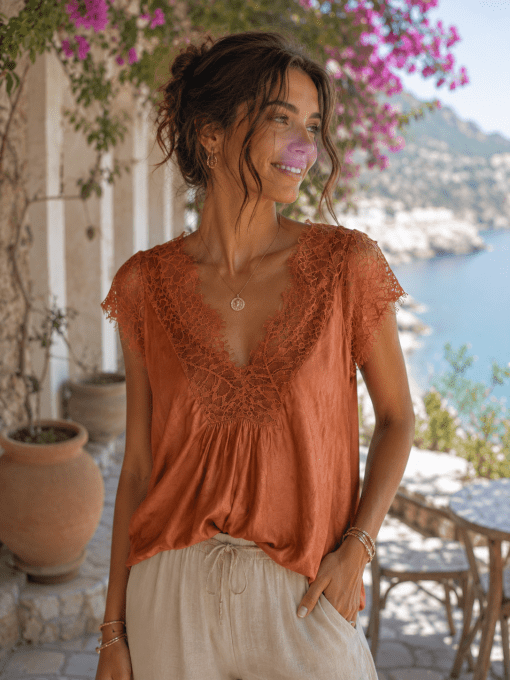 Top Lola effet 2 en 1 élégant divers coloris 