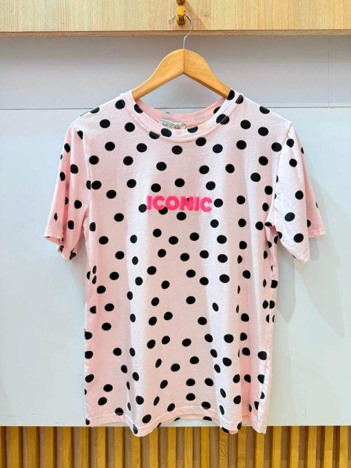 Tee shirt pois rose taille unique 36/42