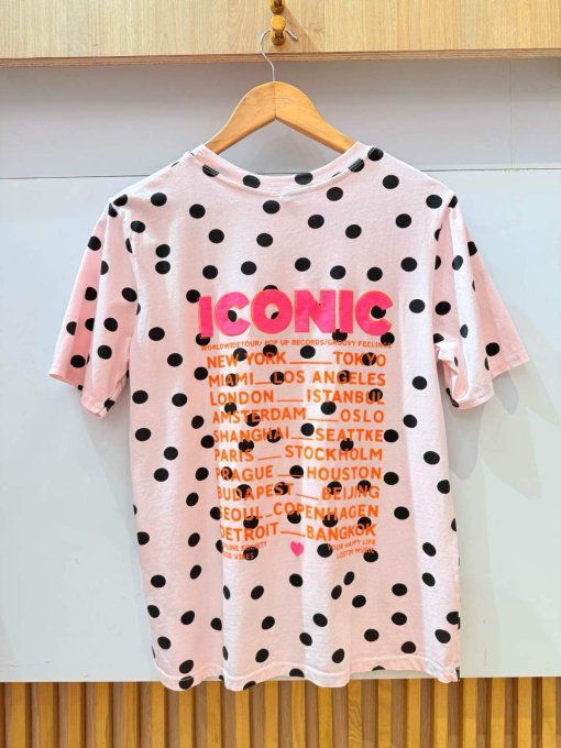 Tee shirt pois rose taille unique 36/42