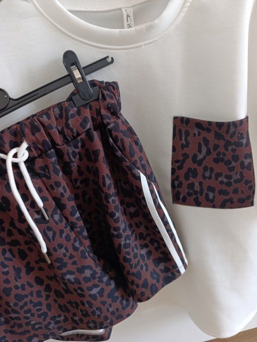 Ensemble top et short avec du léopard - t.u 36/42