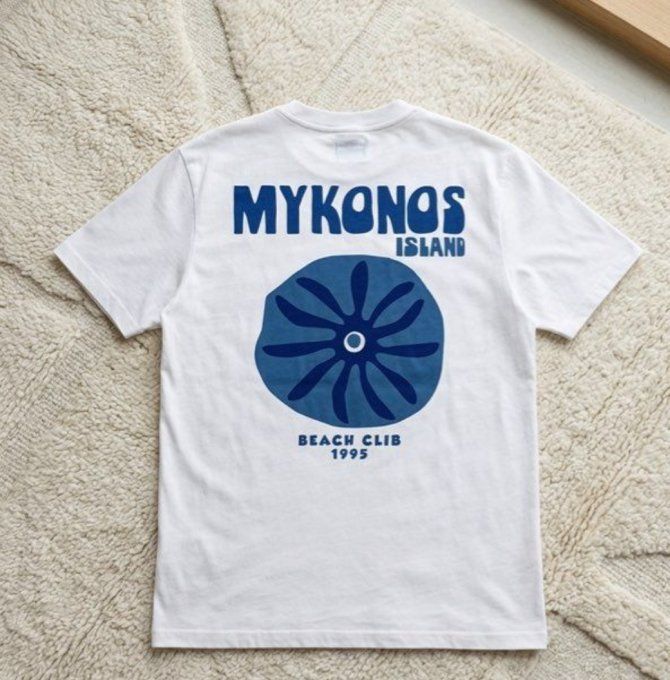 Tee shirt inscription Mykonos , taille unique 36/40