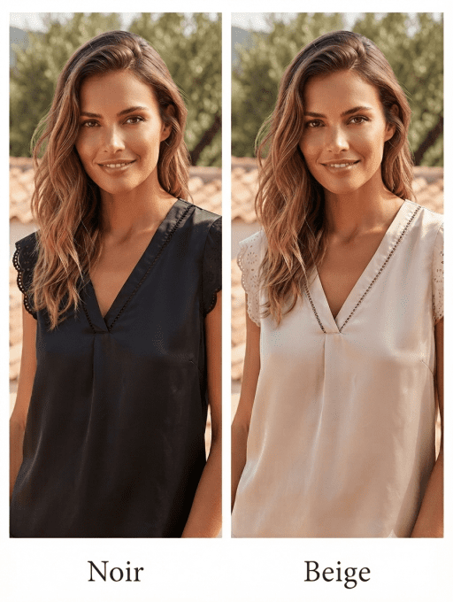 Blouse élégante effet soyeux , taille unique 36/40