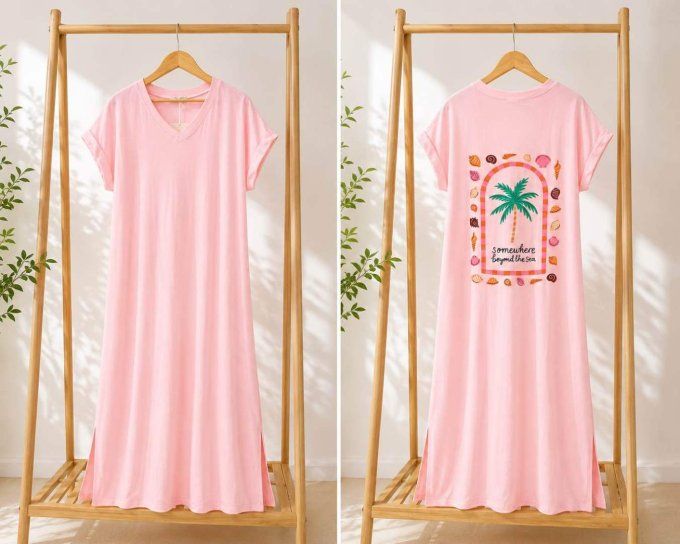 Robe longue tee short soleil 