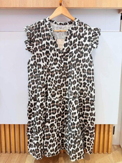 Belek robe en gaze de coton. Imprimé animal , T.U 36/42