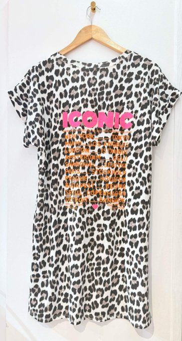 Robe courte imprimée animal Iconic 