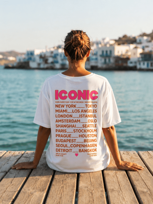 Tee shirt blanc inscription Iconic 