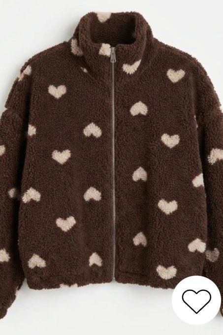 Veste polaire zippée à coeurs t.u 36/42