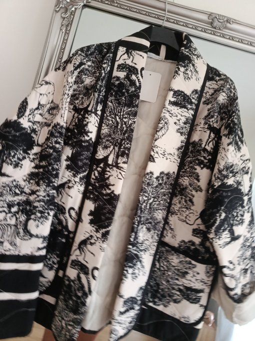 Veste élégante motif toile de jouy t.u 36/42