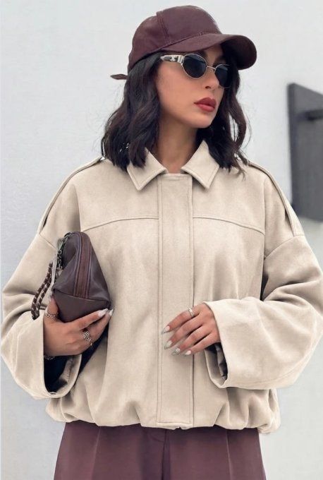 Veste courte tendance en suédine divers coloris 