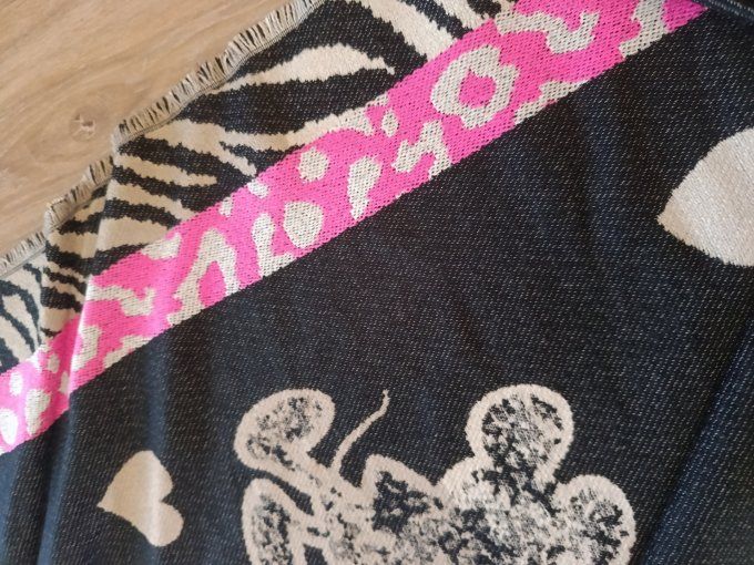 Écharpe triangle mickey avec du leopard et zebré