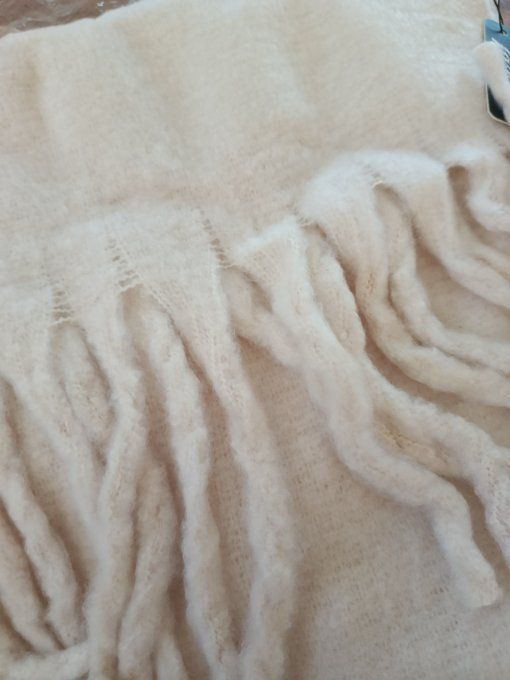 Grande Écharpe tendance blanc crème 