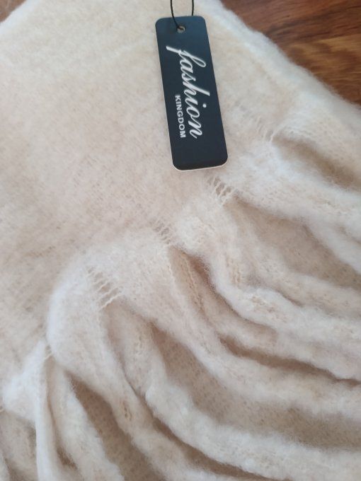 Grande Écharpe tendance blanc crème 