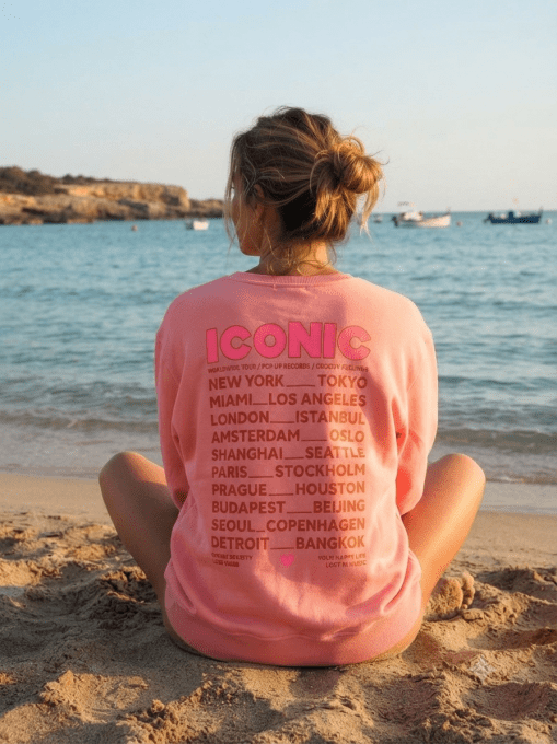 Sweat rose inscription Iconic , taille unique 36/40